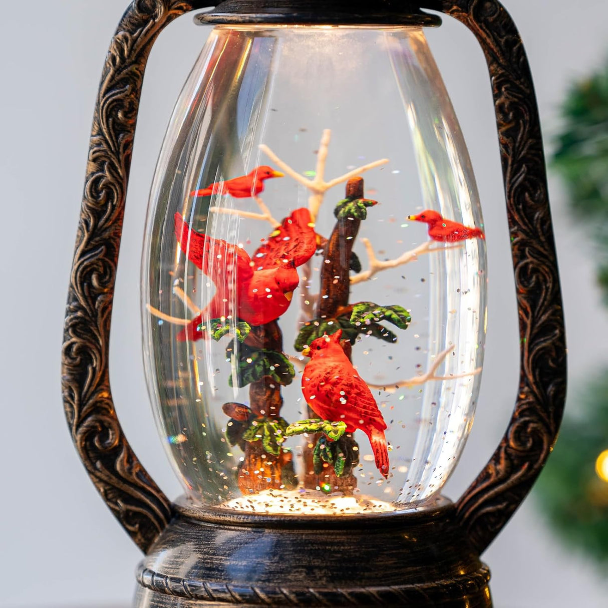 Lanterna Musical de Copos de Nieve Cardinals, USB/Batería, 12