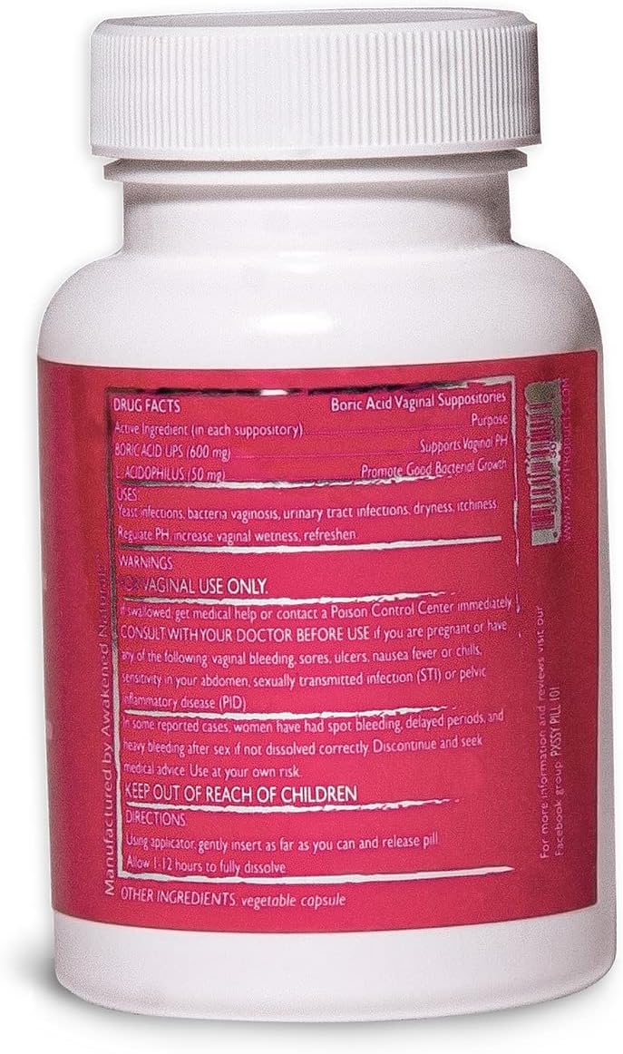 Supositorios vaginales de ácido bórico y acidophilus 30 und