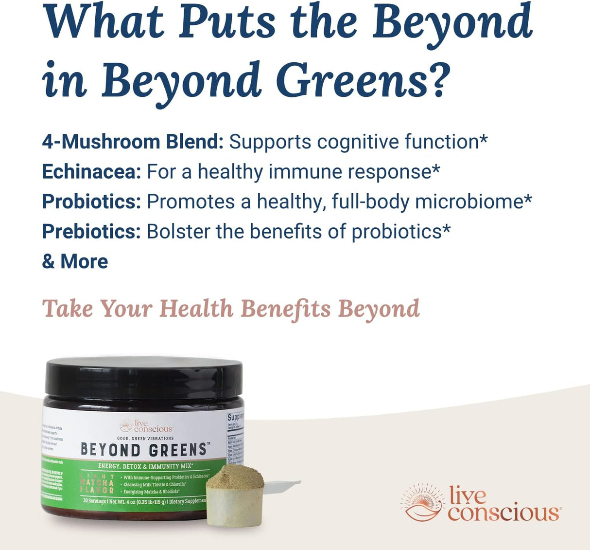 Suplemento Live Conscious Beyond Greens Superfood Powder