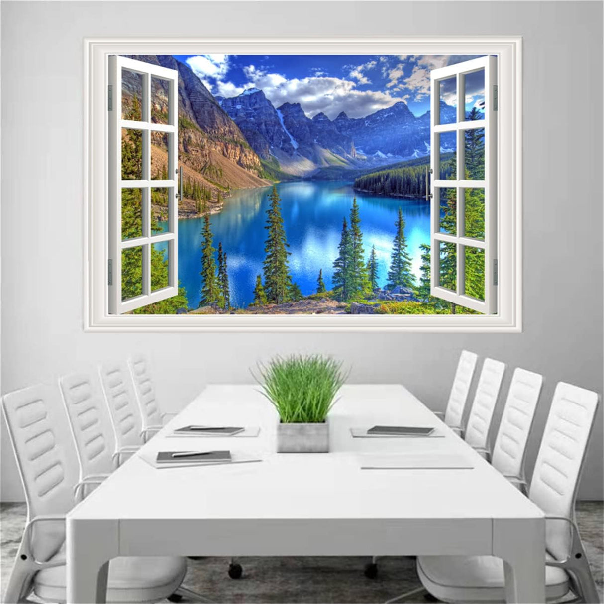 Vinilo Autoadhesivo Ventana Tropical, Cunninghamia lanceolata 36x48