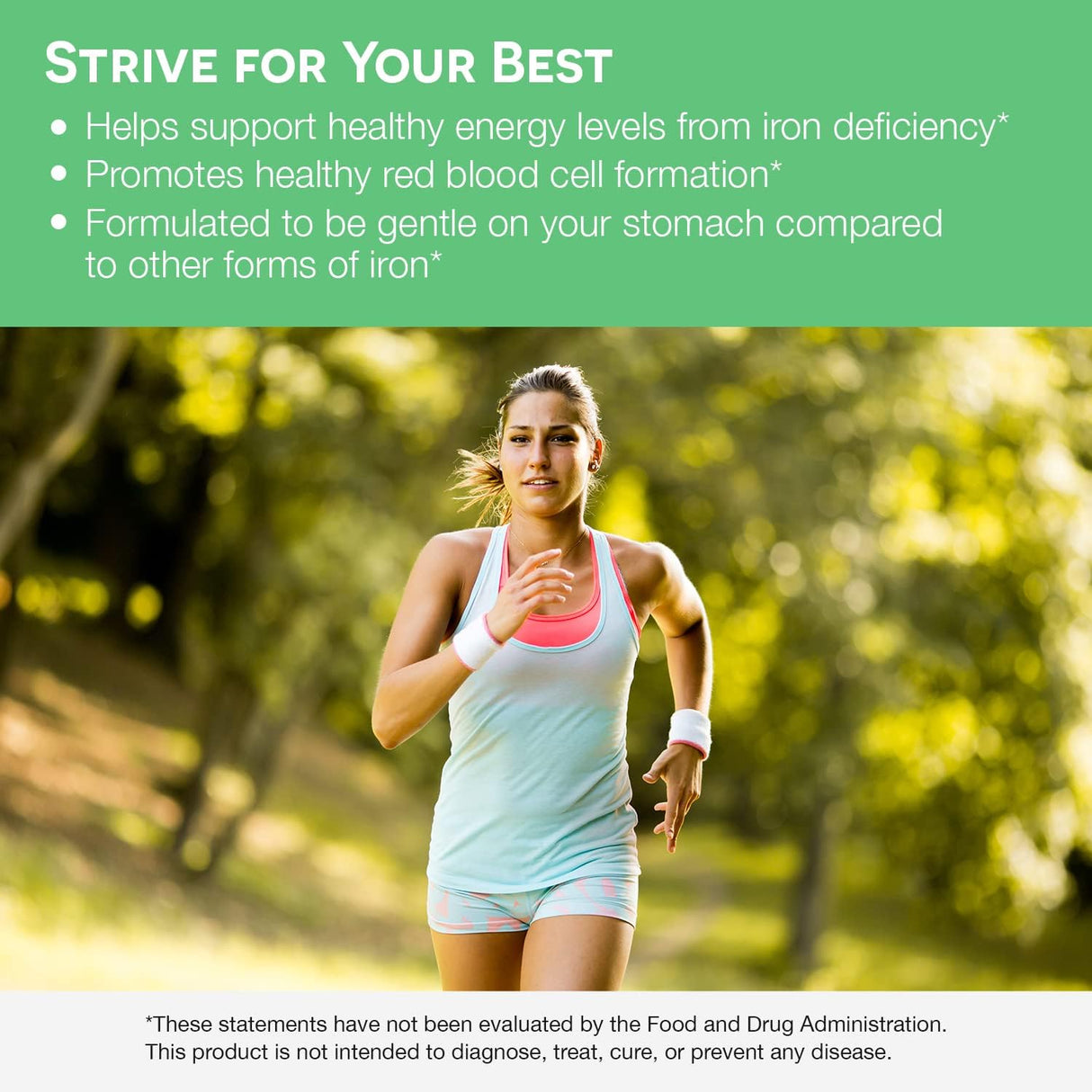 Suplemento EZ Melts Iron vitaminas para disolver masticable