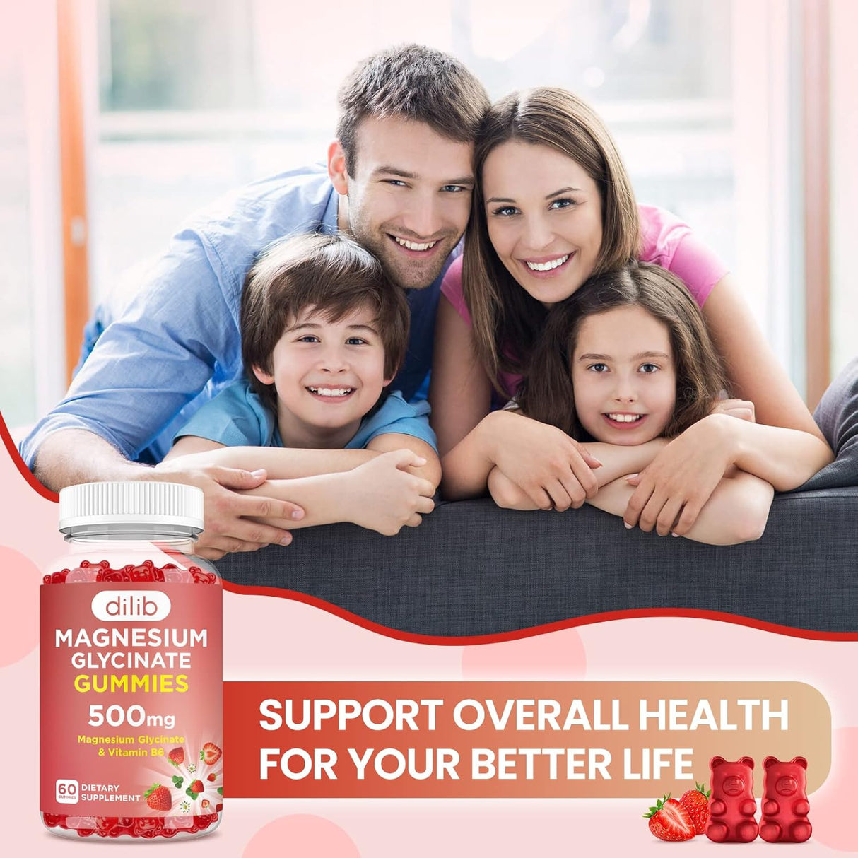 Suplementos de glicinato de magnesio de 500 mg dilib