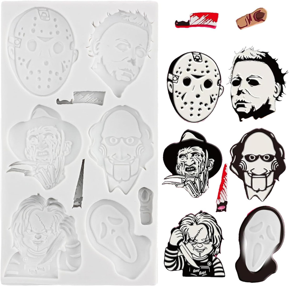 Moldes de Fondant de Personajes de Terror - Silicona para Repostería