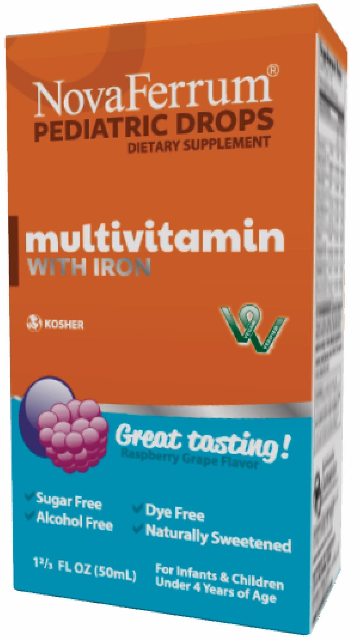 NovaFerrum Multivitamínico con suplemento de hierro para bebés y niños pequeños 50 ml