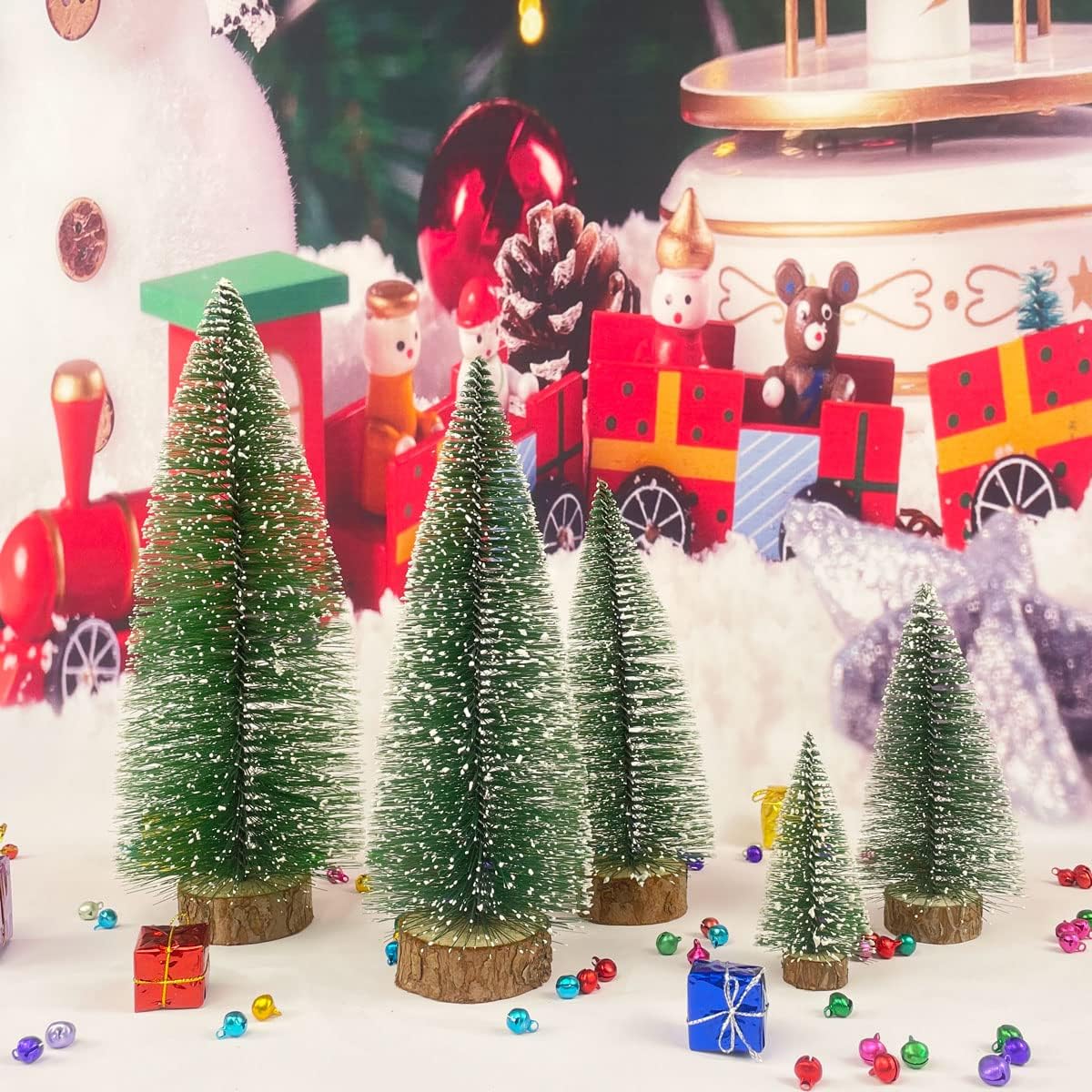 5pcs Árboles de Navidad Mini Decoración - Botella Cepillo 4-12 in