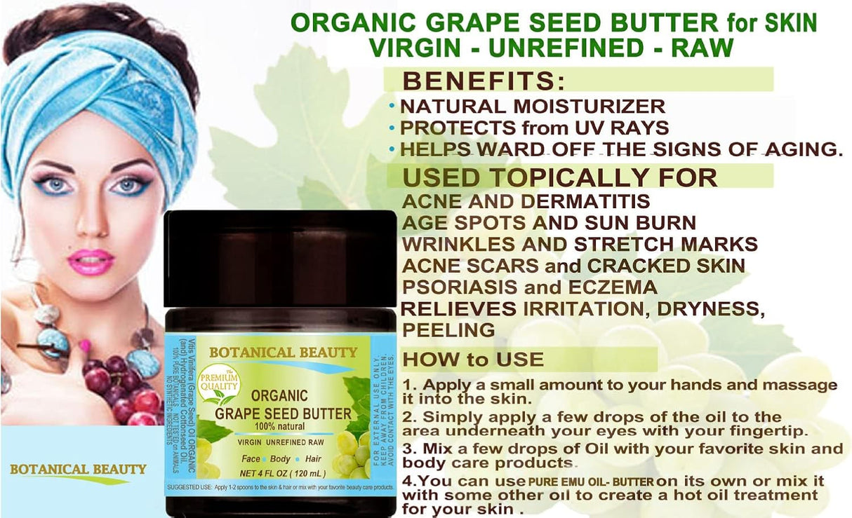 Botanical Beauty Mantequilla de aceite de semilla de uva