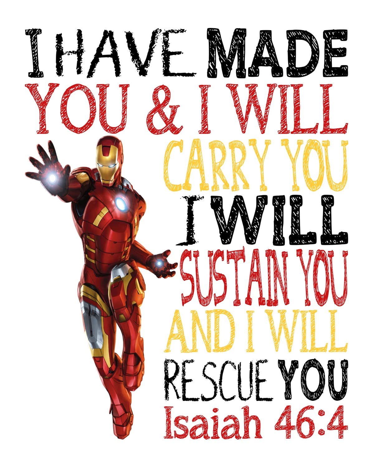 Decoración Cristiana Infantil: Héroes con Versículos Bíblicos