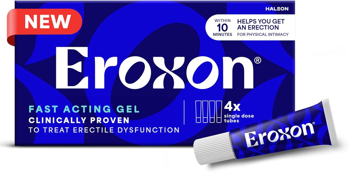 Gel Eroxon para Disfunción Eréctil, Actúa en 10 Minutos, 4 Tubos