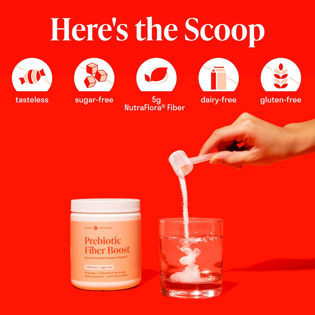 Suplemento de fibra soluble orgánica para apoyar el estomago