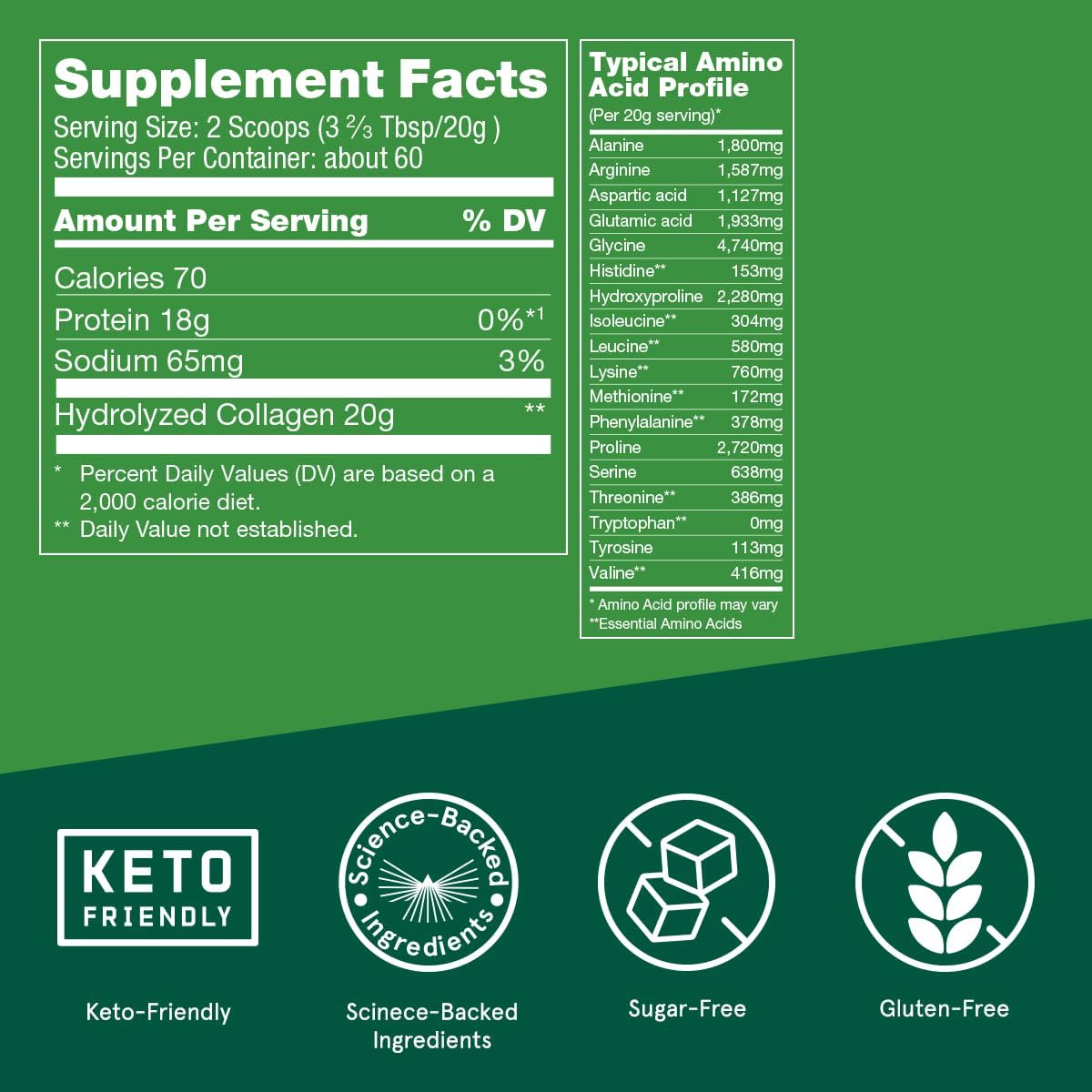 Colágeno Hidrolizado Sin Sabor Bulletproof, 42.3 oz, Pastoreo