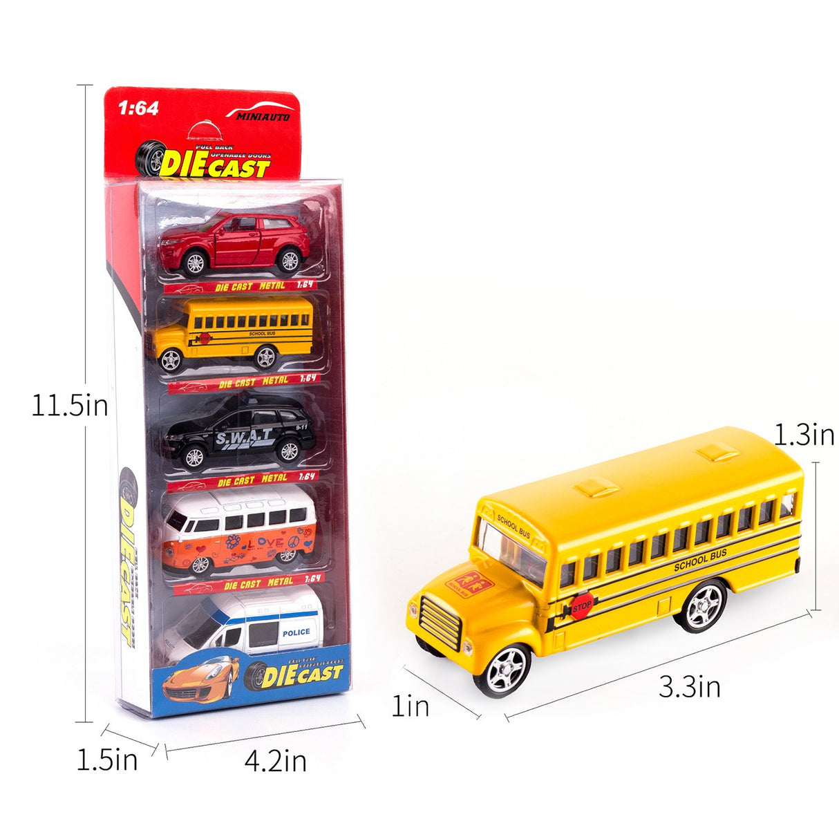 Juego de 5 coches de juguete de metal