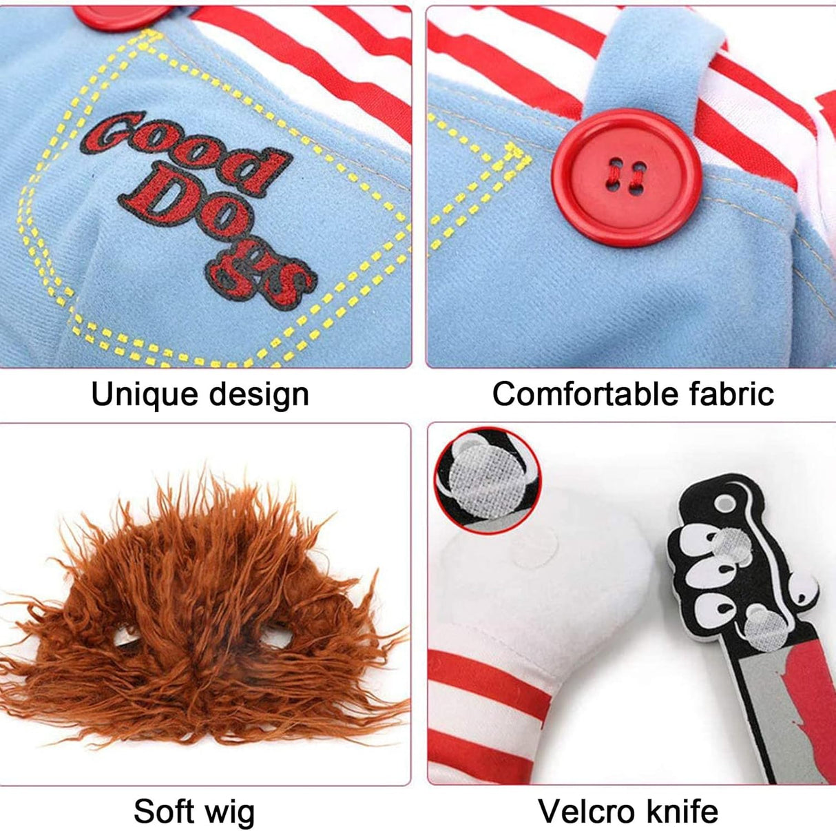 Disfraces de muñeca mortal para mascotas talla XL