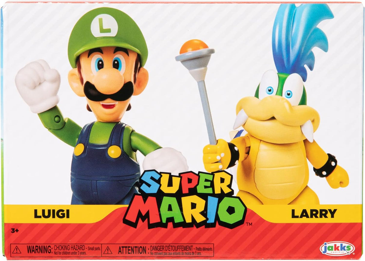 Figura de acción 4 Super Mario - Luigi vs. Larry Koopa