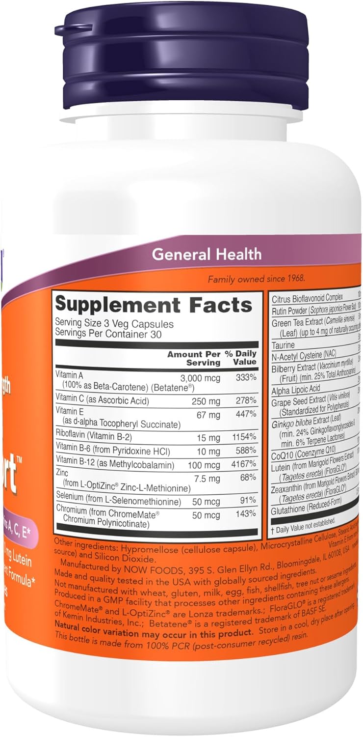 Suplemento NOW Ocu Support™ con luteína FloraGLO 90 cáp