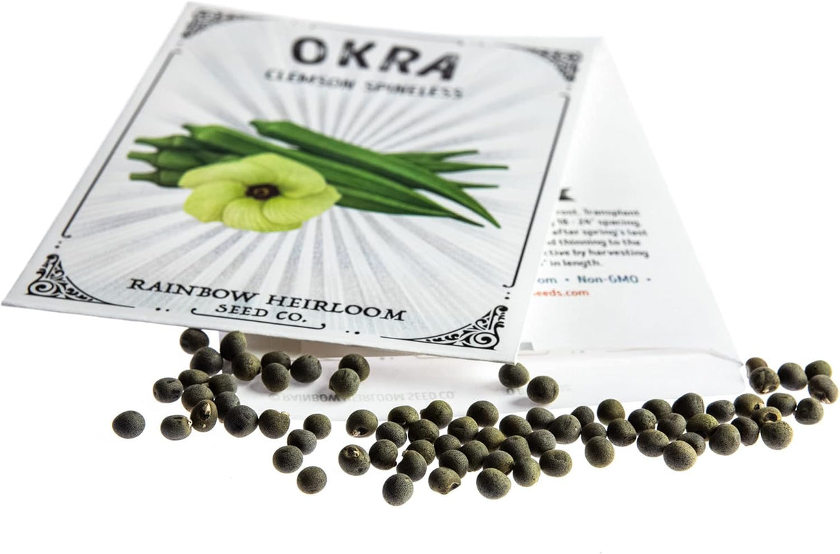 Semillas de Okra para Plantar | Rainbow Heirloom | No GMO, Heirloom