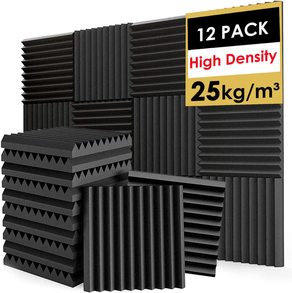 Paneles Acústicos FONESO, Espuma Absorbente, 1x12x12, 12Pack