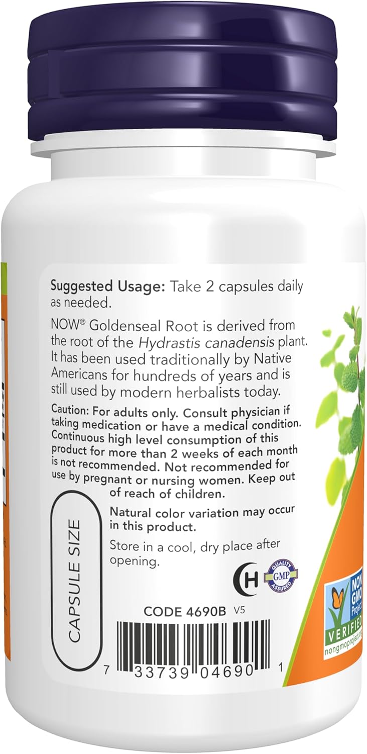 Suplementos NOW Raíz de sello de oro (Hydrastis canadensis)