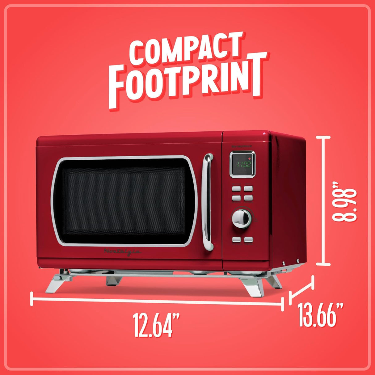 Microondas Nostalgia 0.9 cu ft 900W 8 Programas de Cocina