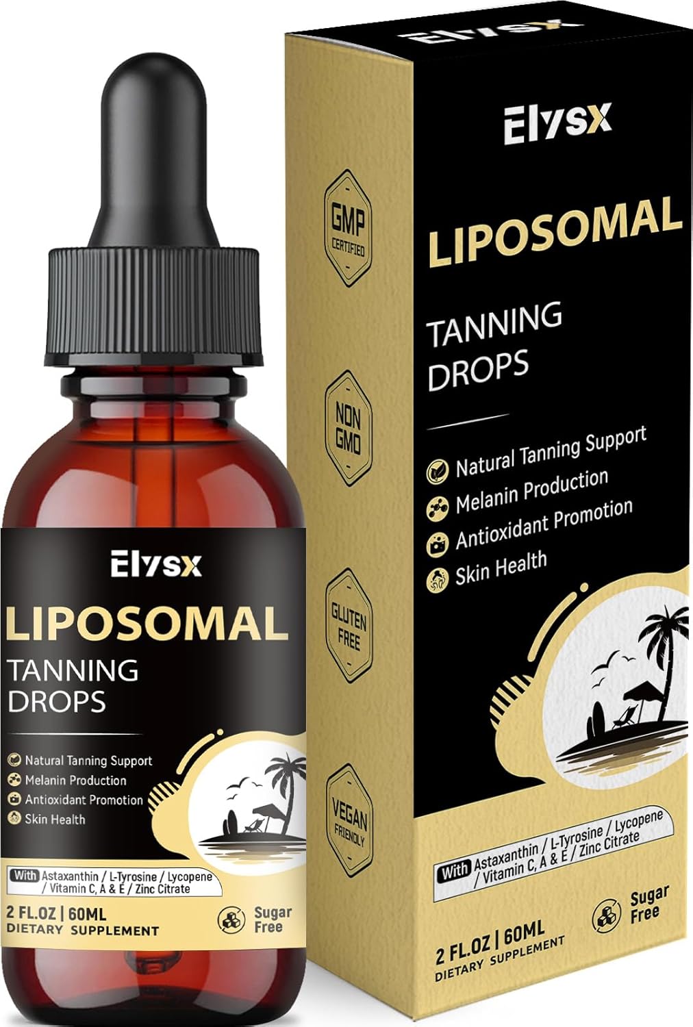Liposomal Tanning Drops Drinkable Astaxanthin 24mg
