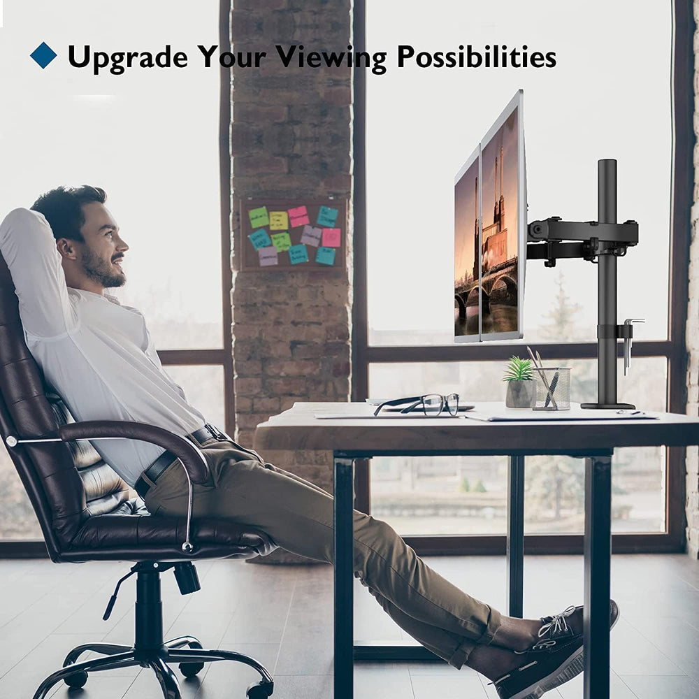 Soporte Doble para Monitores BONTEC, Ergonomico, 13-27 Pulgadas