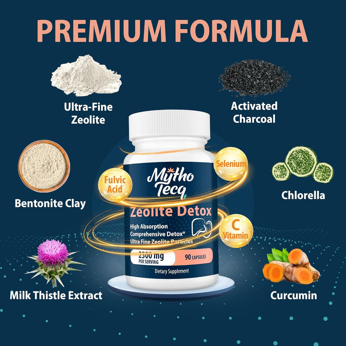 Zeolite Detox Capsules, 90, Absorbente, Limpieza Total