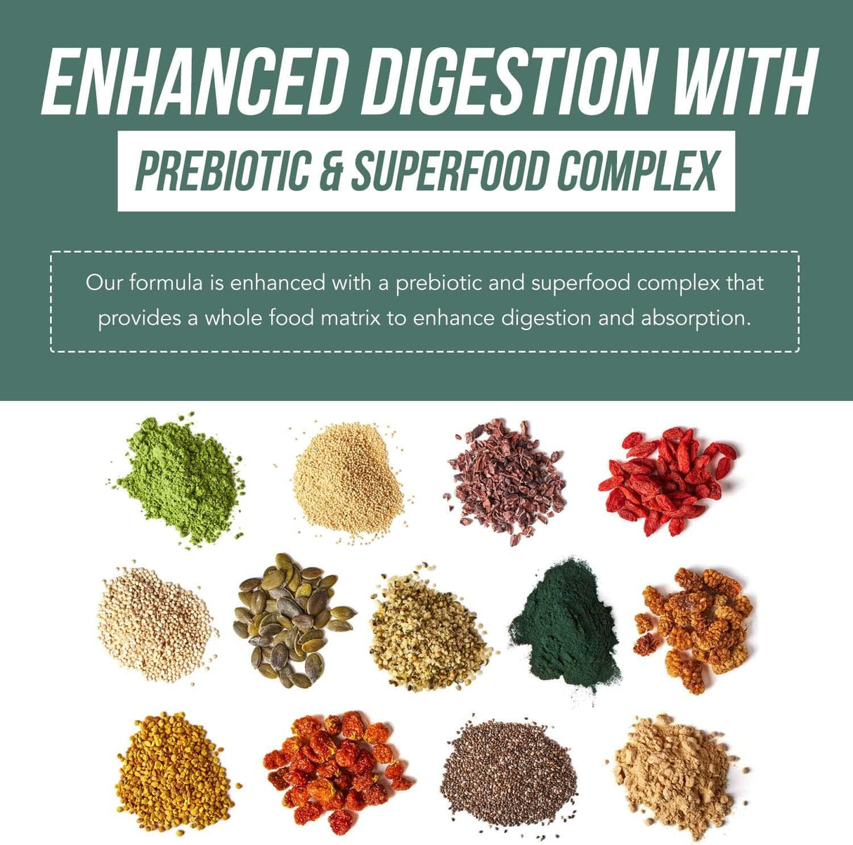 Vitamina D3 orgánica 5,000 UI con complejo prebiótico y superalimentos