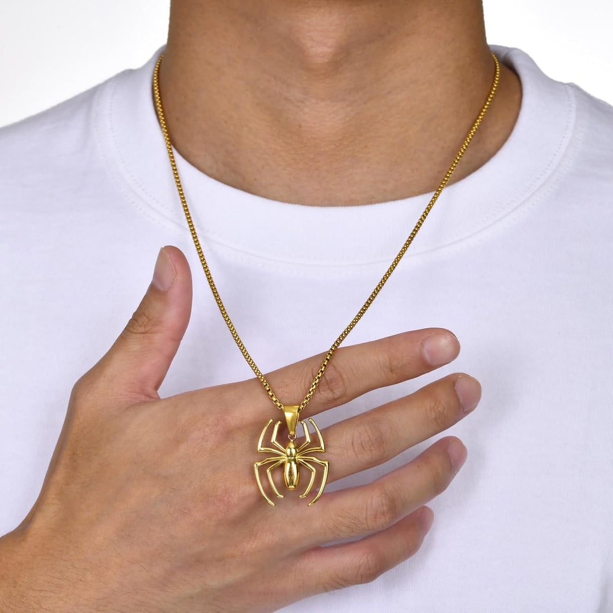 Colgante de acero inoxidable de Spider-Man para hombres y mujeres