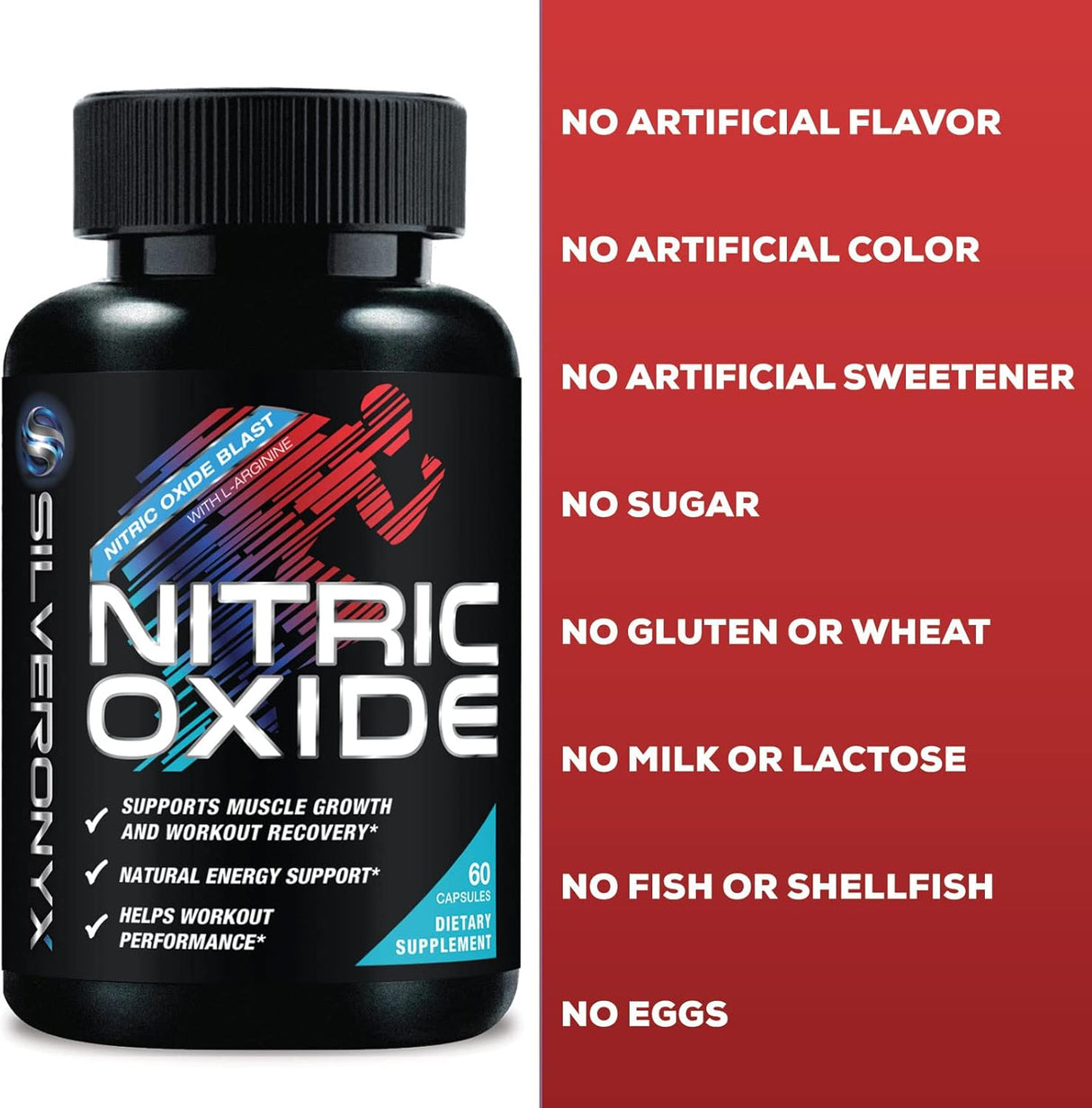 Suplemento Nitric Oxide Extra Fuerte - L Arginina 60 Cápsulas