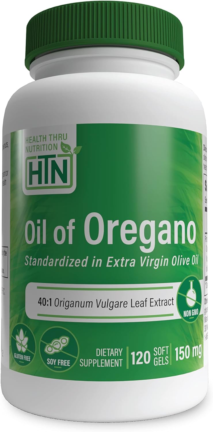 Aceite de Orégano 600mg No GMO Sin Gluten Origanum Vulgare