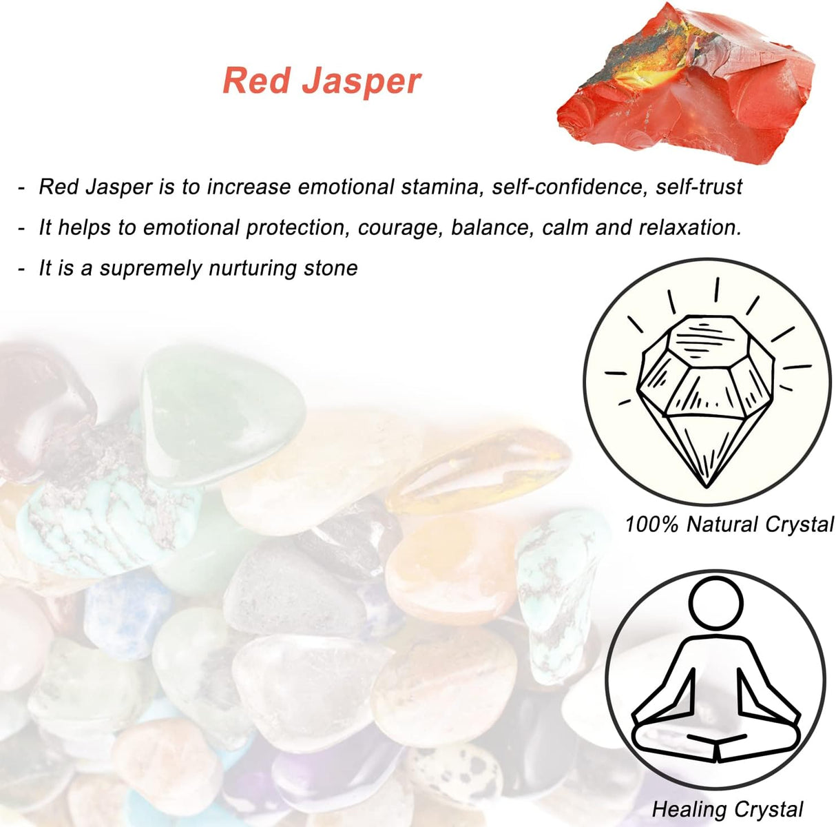 Cristales de Jaspe Rojo Crudos, Piedras Naturales para Sanación