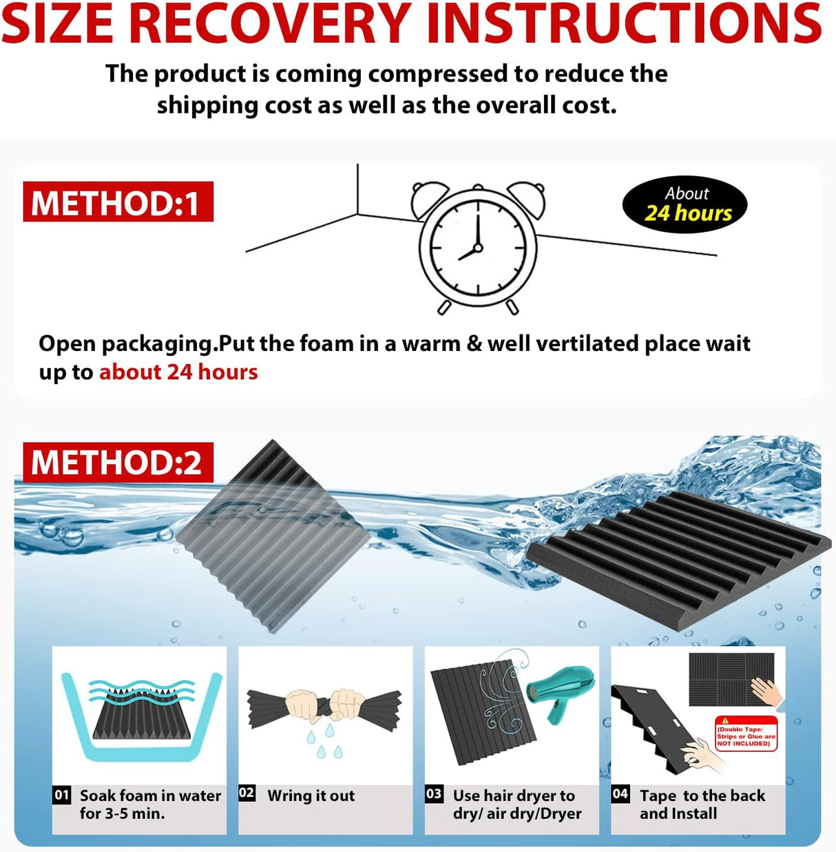 Paneles Acústicos FONESO, Espuma Absorbente, 1x12x12, 12Pack