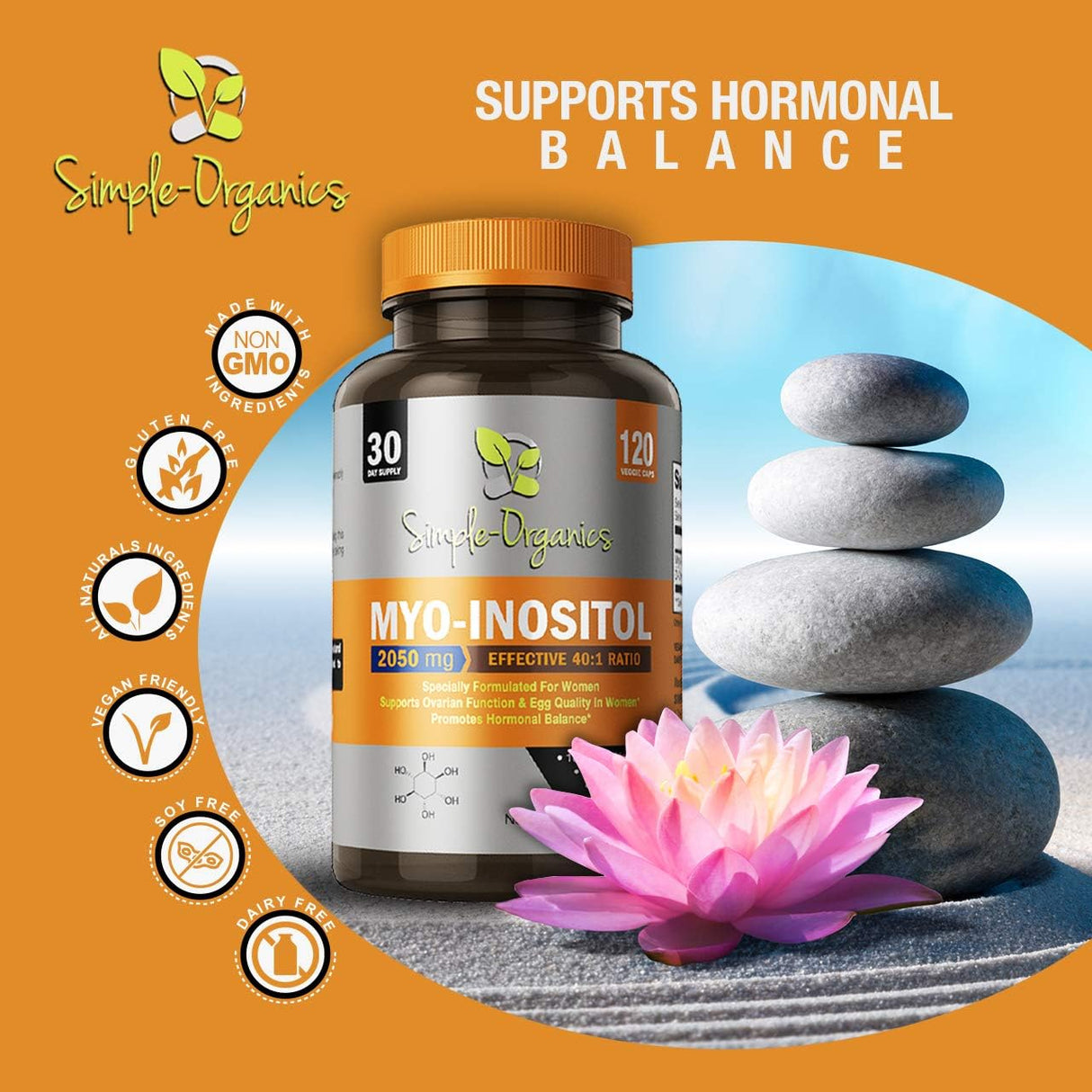 Suplemento Myo Inositol con D-Chiro Inositol para mujeres