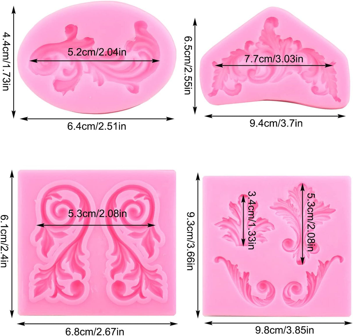 MYPRACS Molde de fondant barroco para fondant 3D esculpidos