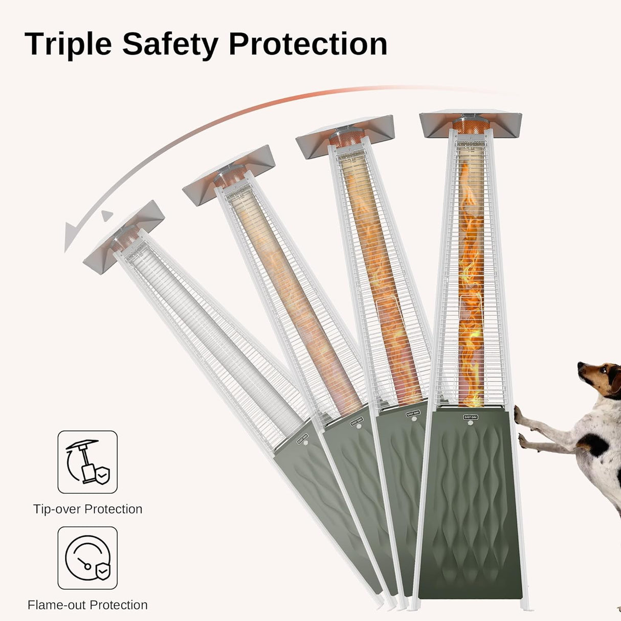 Calentador de patio aire libre 48,000 BTU EAST OAK Pyramid