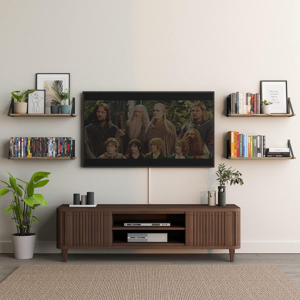 Estanterías Flotantes Wallniture Bora, Madera Rústica, 24x6