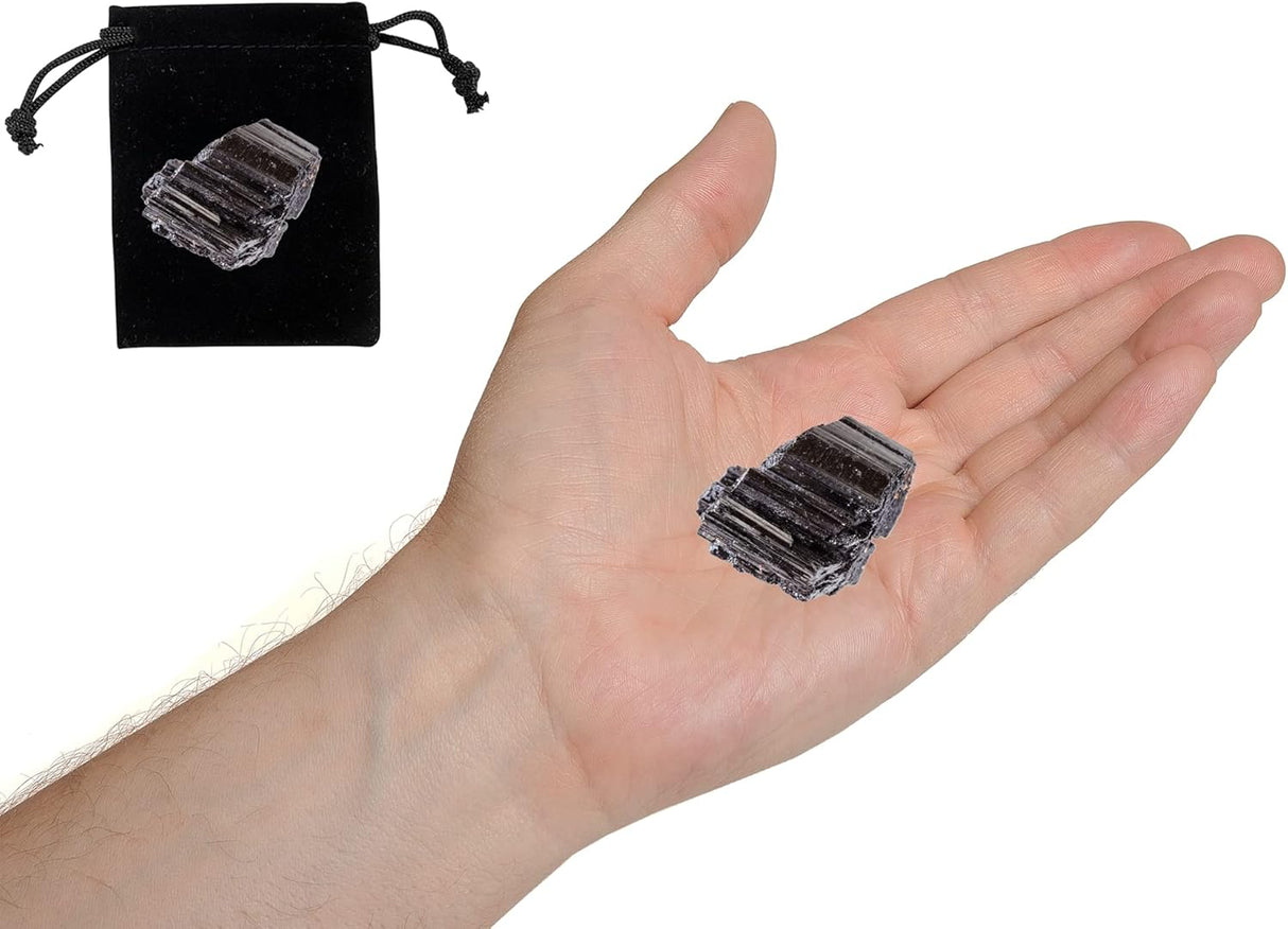 Cristales de Turmalina Negra Crudos, 1.25-2.0" para Sanación
