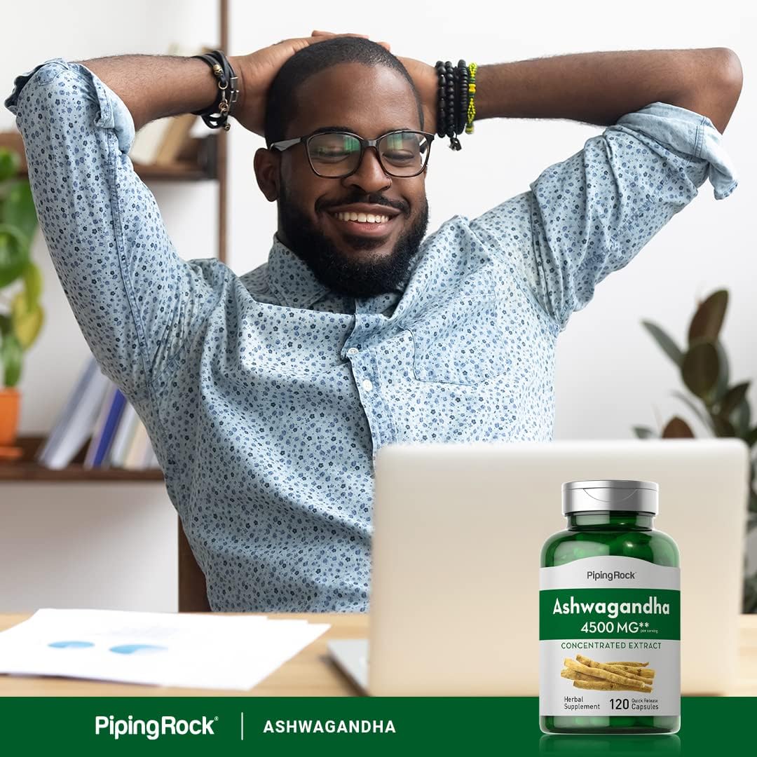 Suplemento de Extracto de Raíz de Ashwagandha Piping Rock 4500mg