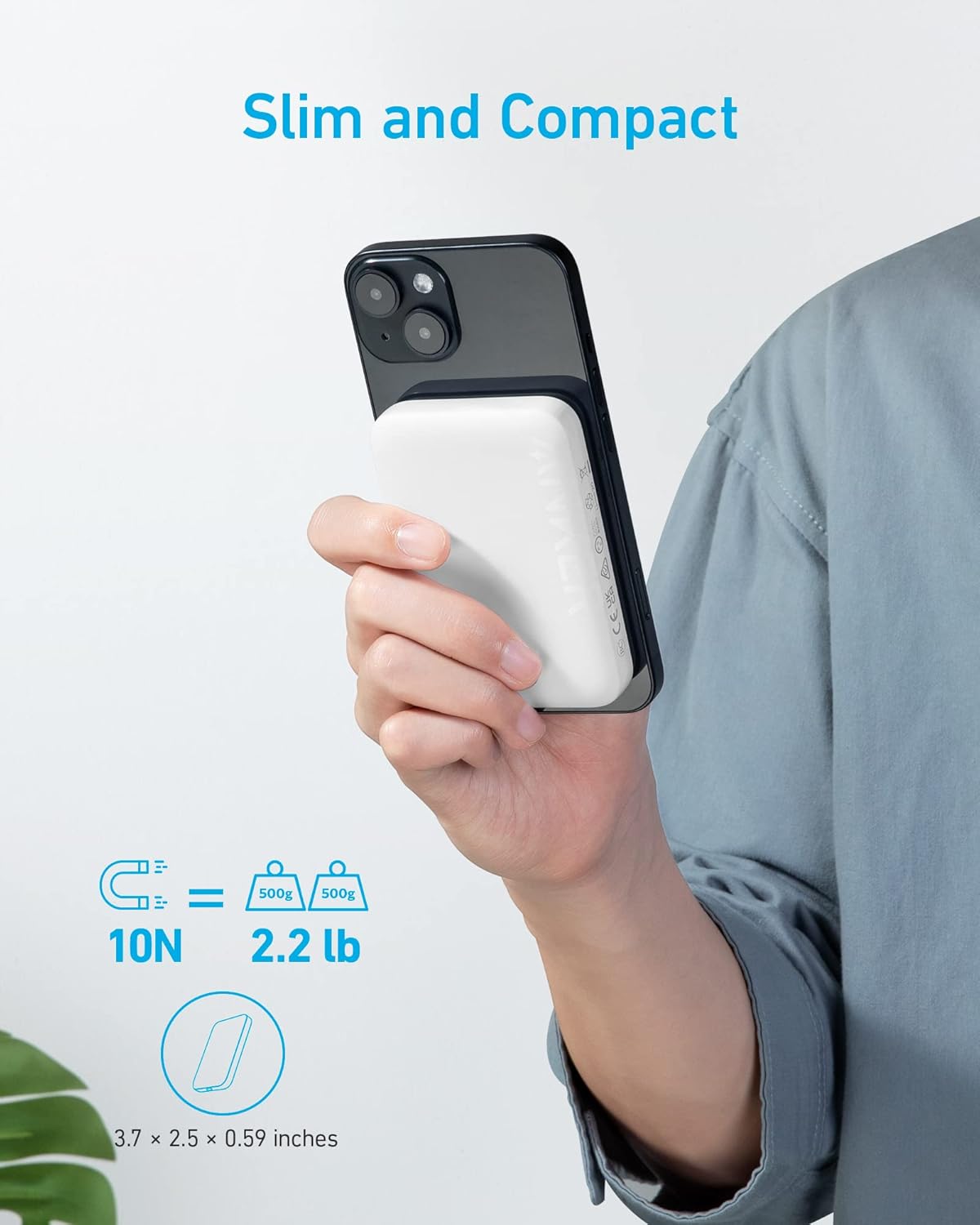 Batería cargador portátil inalámbrico magnético de 5.000 mAh