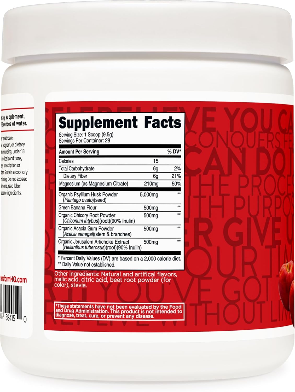 Psyllium Husk y Fibra TransformHQ - Salud Digestiva, 28 Porciones