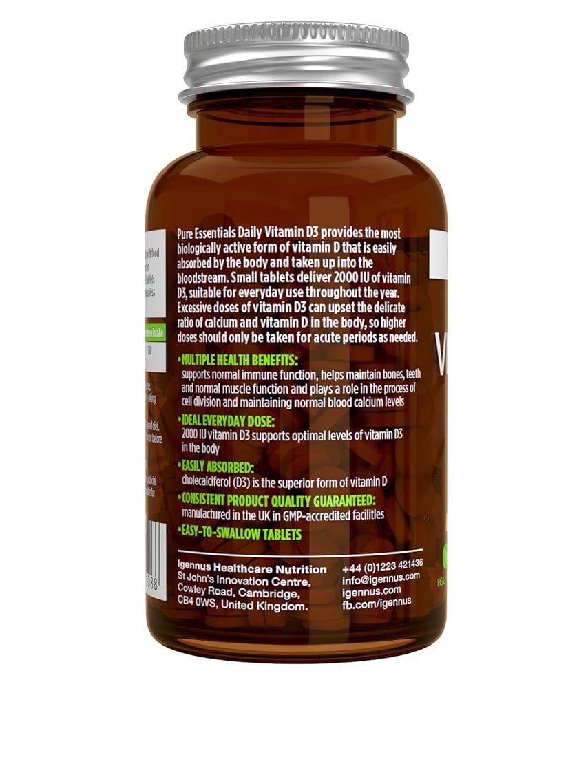 Vitamina D3 2000iu - 365 tabletas pequeñas