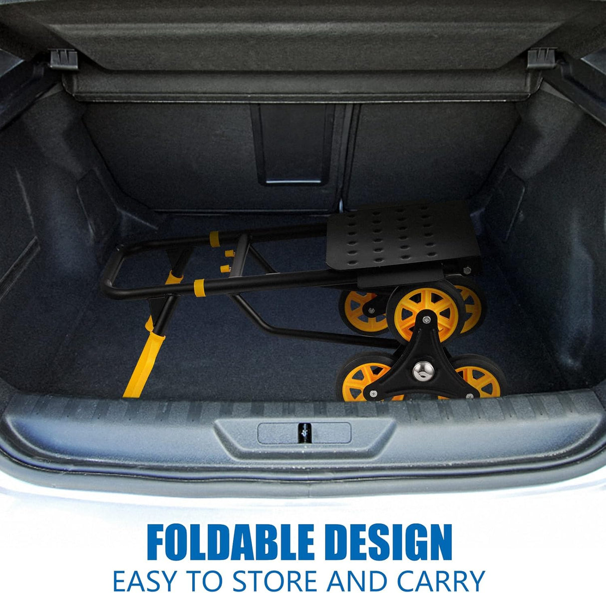 Carretilla Escalera Plegable, Capacidad 330 Lbs, 6 Ruedas