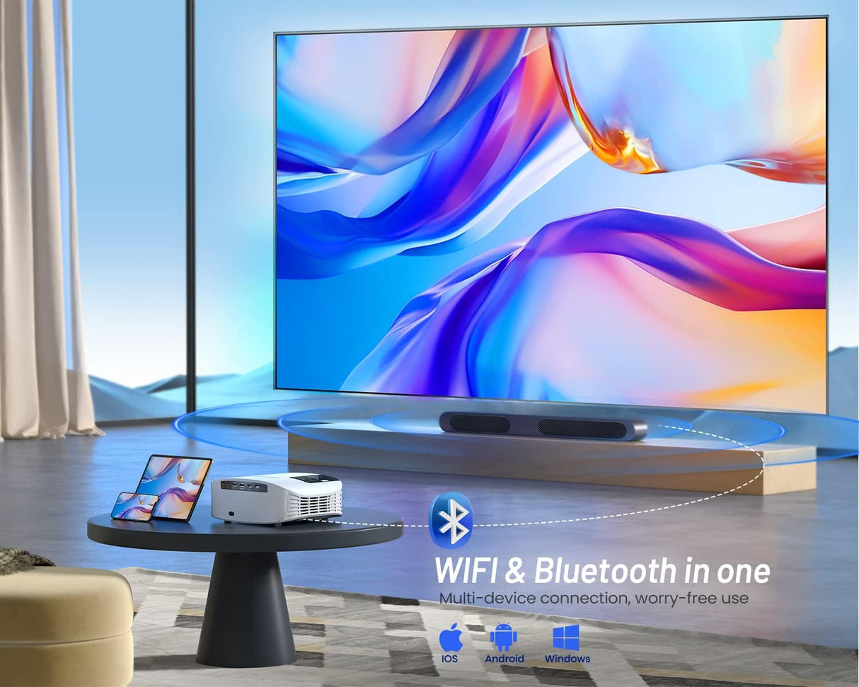 Proyector GooDee 4K Soporte 1080P WiFi Bluetooth 15000L