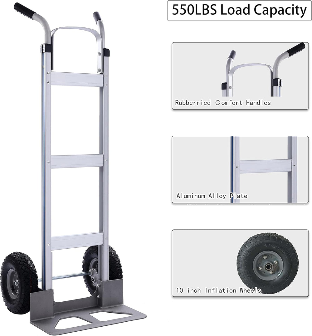 Carretilla de Aluminio LEADALLWAY 550lbs, Ruedas Inflables 10