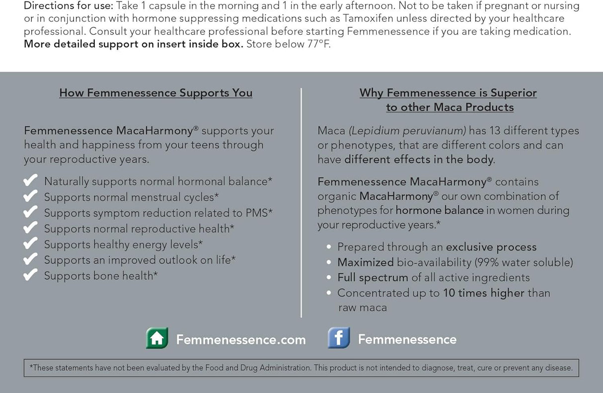 MacaHarmony® Femmenessence® Equilibrio hormonal 120 caps
