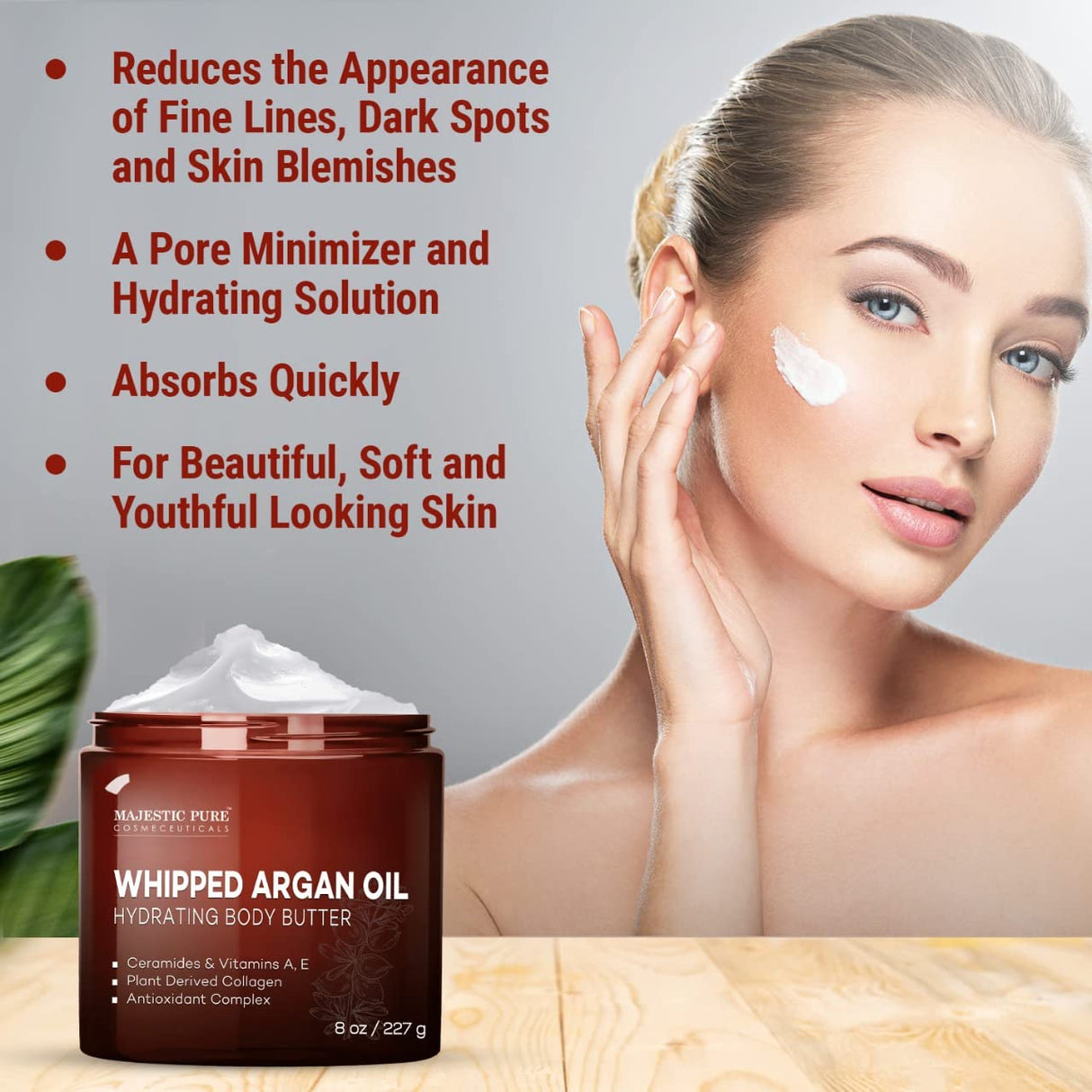 Mantequilla corporal de aceite de argán batido MAJESTIC PURE