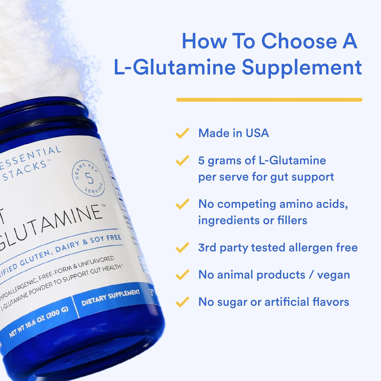 Suplementos Alimenticios Polvo de L-glutamina intestinal