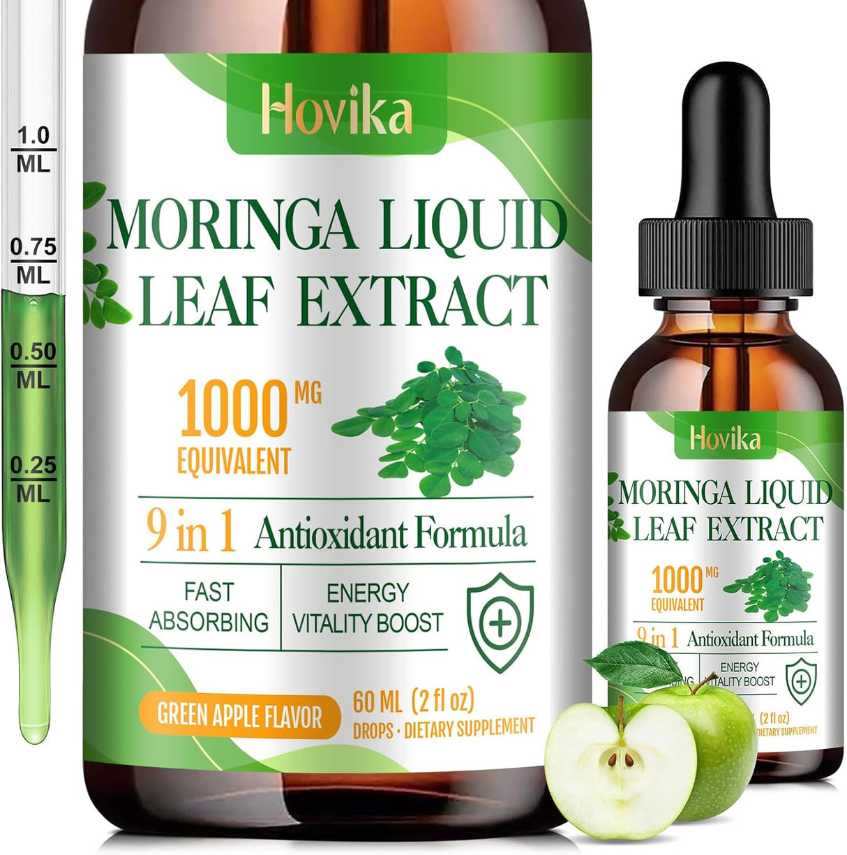 Extracto Líquido de Moringa, Moringa Plus, 1000 mg con Cúrcuma, Zinc y Vitamina C, 2 oz
