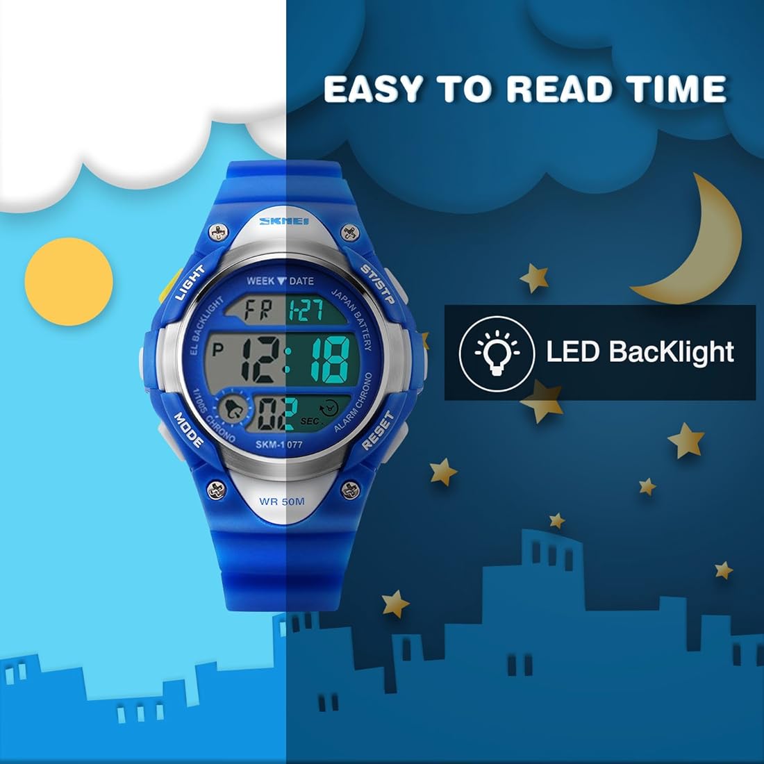 Reloj digital deportivo para niños