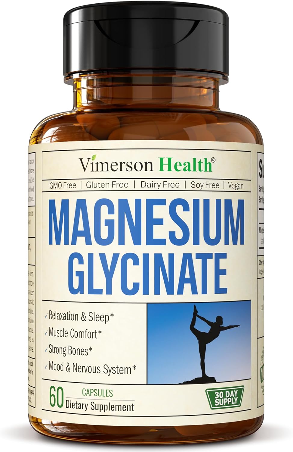 Cápsulas de Glicinato de Magnesio 200 mg Salud Sueño Muscular