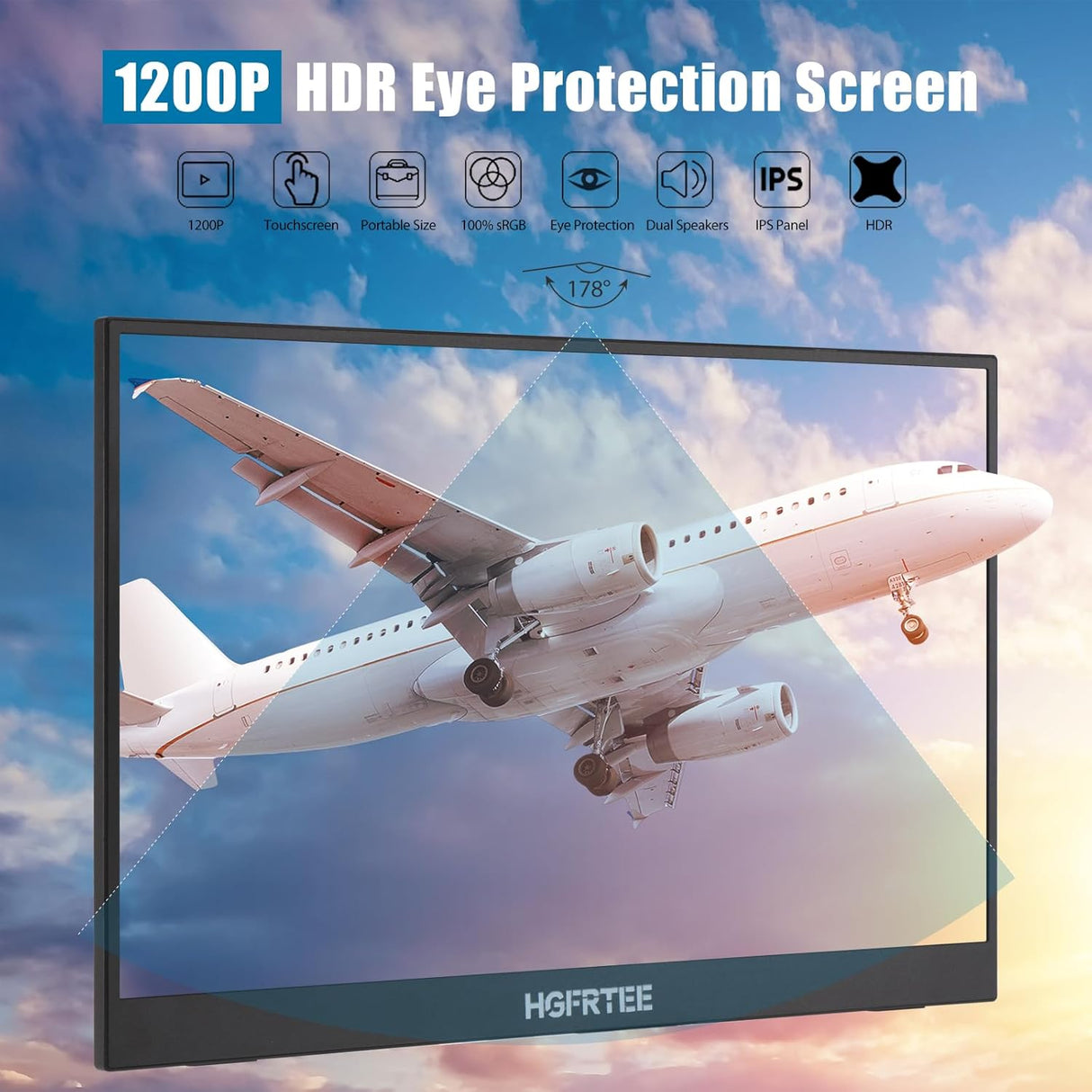 Monitor Portátil Táctil 14 FHD USB-C HDMI para Laptop/PC